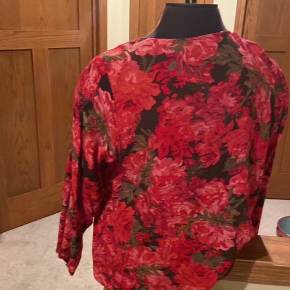 j. jill long sleeve floral print blouse - Picture 2 of 3